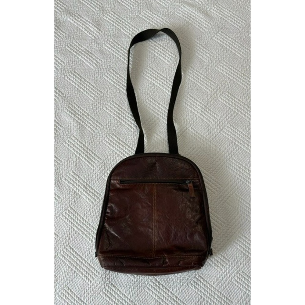 Jack Georges Women's Voyager Collection Bag Leather Backpack Brown Travel Y2K